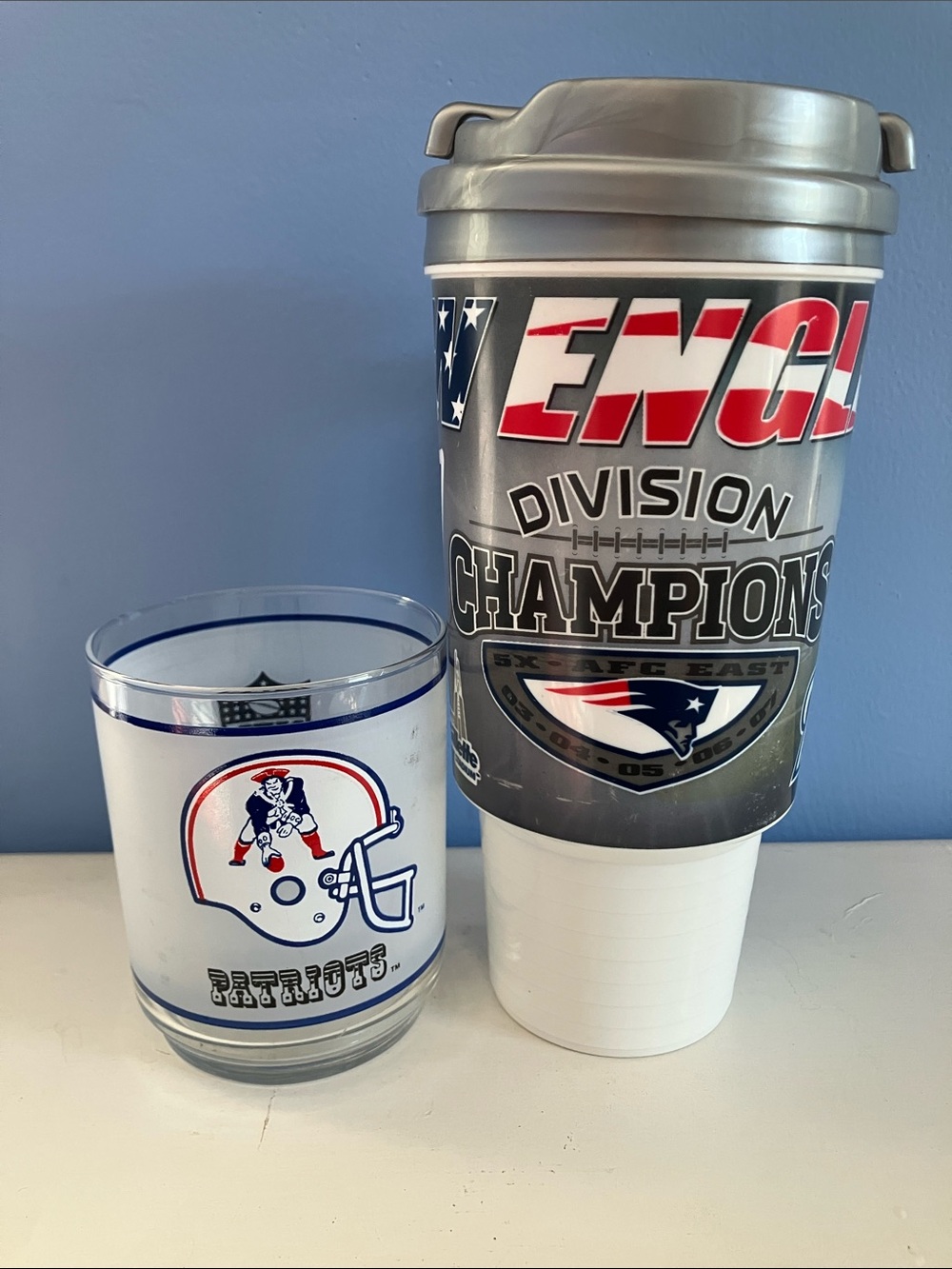 New England Patriots - Bundle of 2 Cups - Glass and Travel Mug